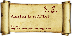 Viszlay Erzsébet névjegykártya